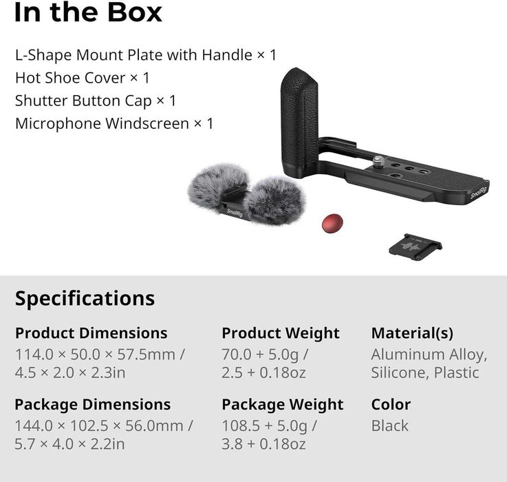 SmallRig 4876 | L-Shaped Mount Plate | Fujifilm X-M5 | SELADO