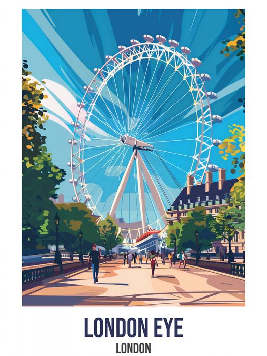 Plakat 75x100cm London Eye, London