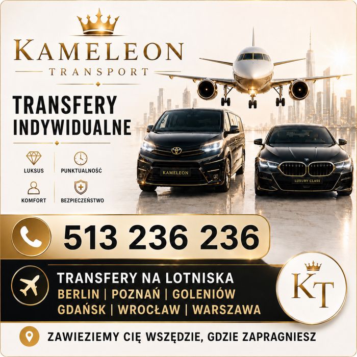 Indywidualne transfery na lotnisko (airport) Berlin/Poznan /Goleniow