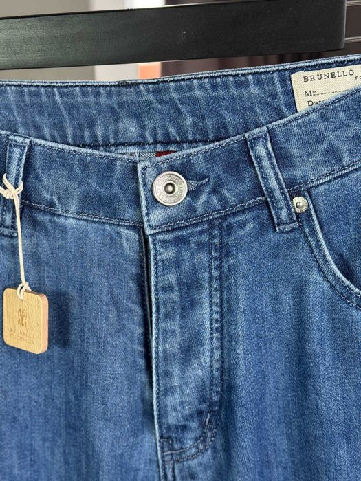 Мужские синие джинсы Brunello Cucinelli классические джинсы d089