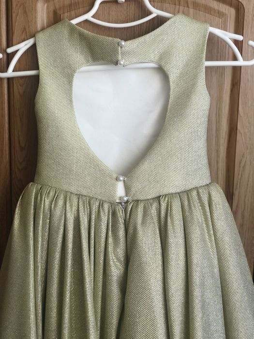 Сукня Золото , 116-122, з бантом, Бальна пишна, фотосесія, випускний