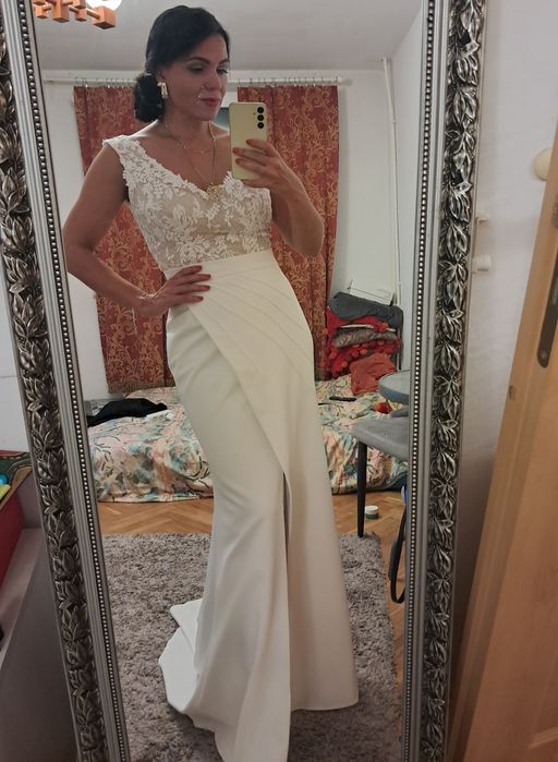 Suknia ślubna Viola Piekut elegancka i prosta rozm. S, M