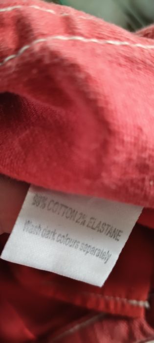 Spodnie damskie ala jeans kieszenie rozciągliwe czerwone L XL