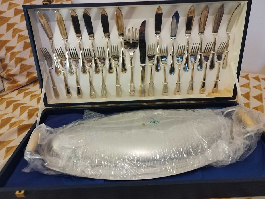 Faqueiro Silnox de Marisco e Peixe com Fio de Ouro - Edição Limitada