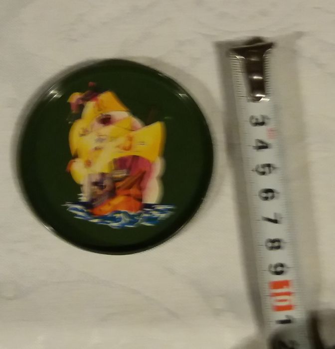 12 Bases para copos "Caravela" em chapa, vintage