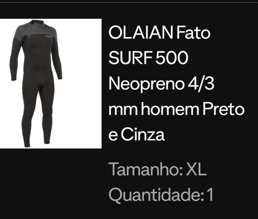 Fato Surf olaian 500 4/3