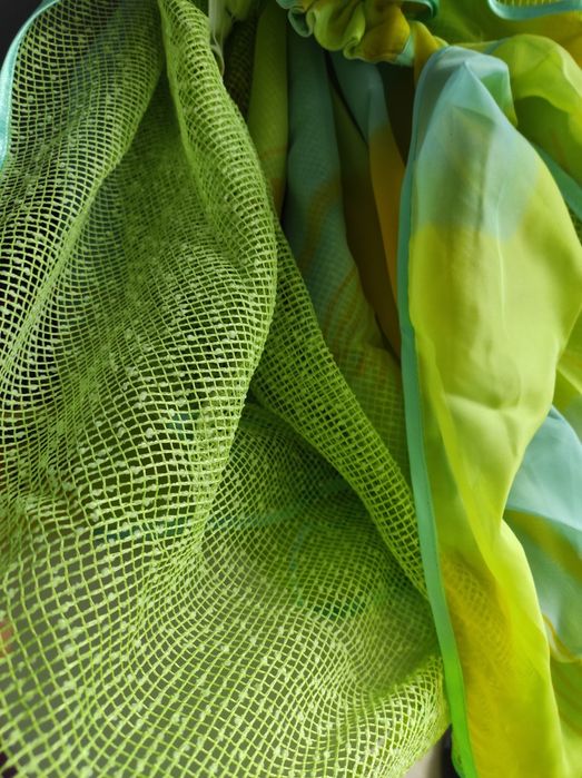 Тюль зелена і сітка