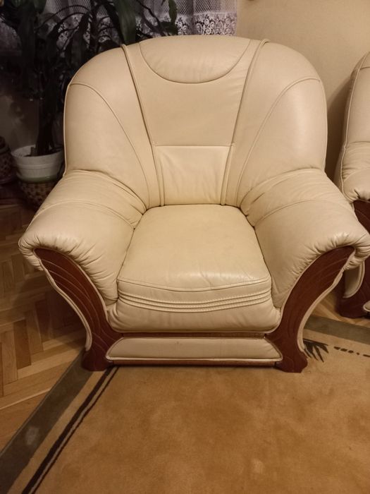 Komplet wypoczynkowy skórzany