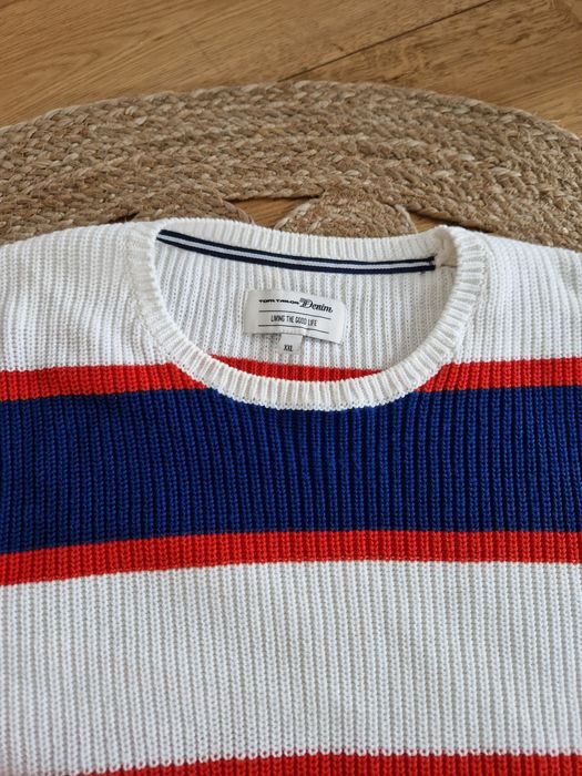 Tom Tailor XXL bawelniany sweter sweterek pasy bawelna
