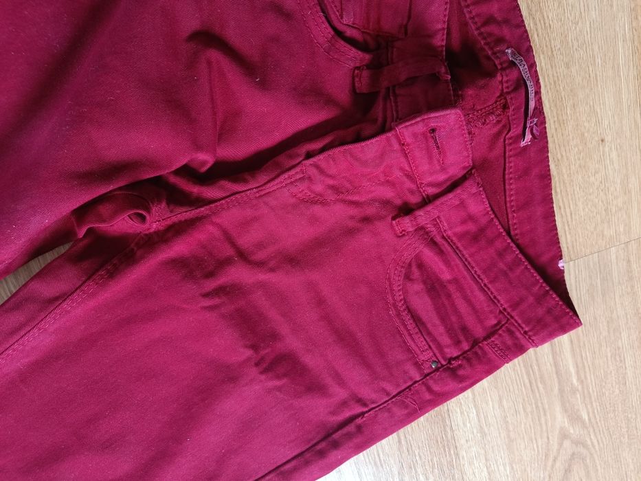 Stradivarius rurki dopasowane obcisłe bordowe XS