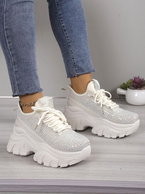 3 KOLORY 36 37 38 sneakersy 39 40 41 na platformie z cyrkoniami sporto