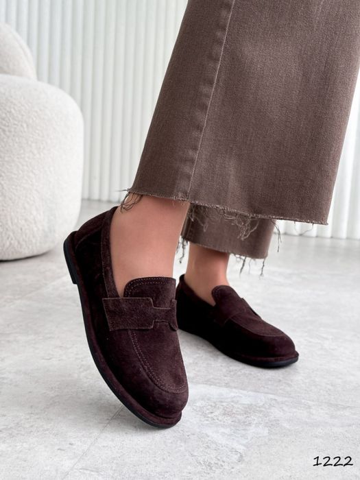 Лофери натуральна замша Шоколад