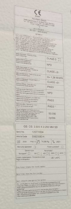 Brama garażowa 2500/2250