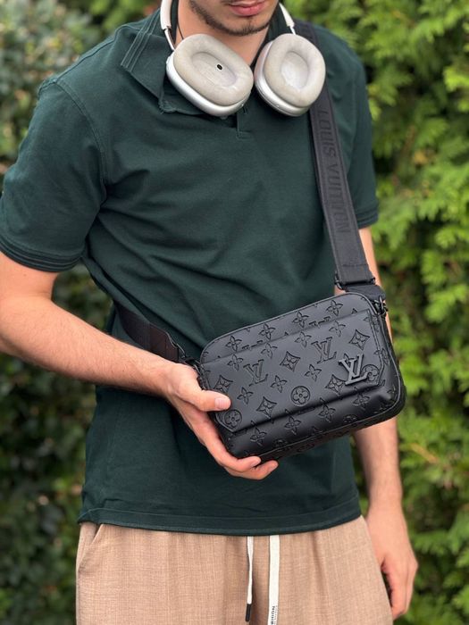 Сумка Louis Vuitton мужская кожная сумка через плечо LV / Луи Витон Лв