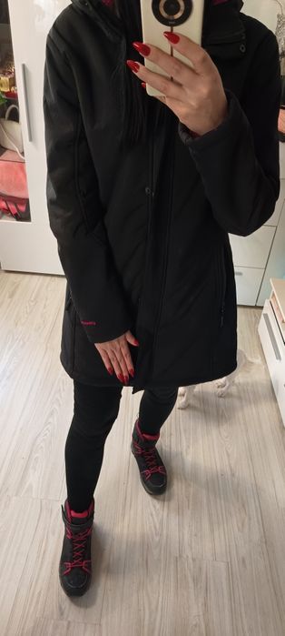 Gruba ciepła kurtka parka sportowa narciarska membrana Softshell