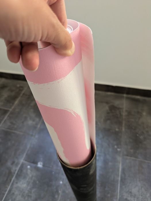 Papel de parede premium rosa e branco