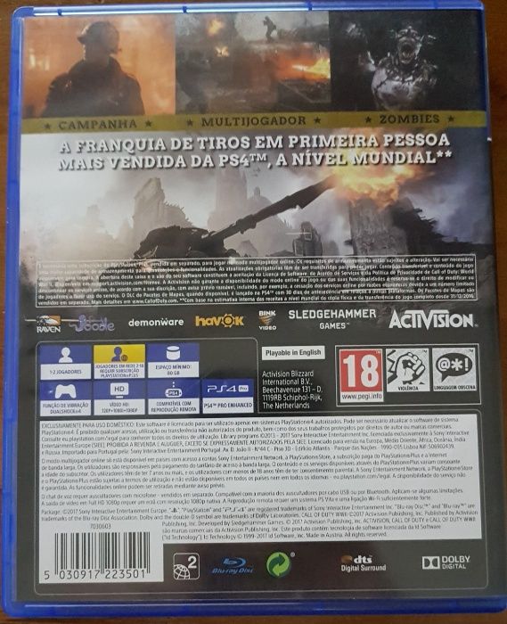 Vende-se jogo Call of Duty para ps4