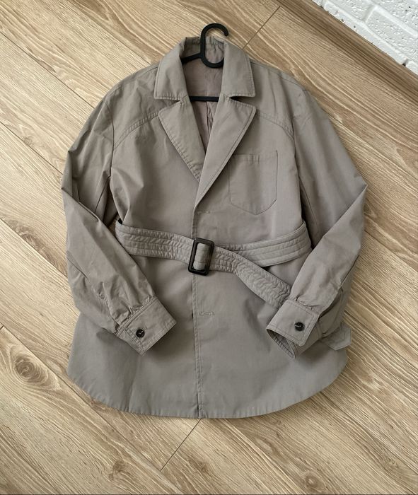 Сірий плащ/тренч оверсайз