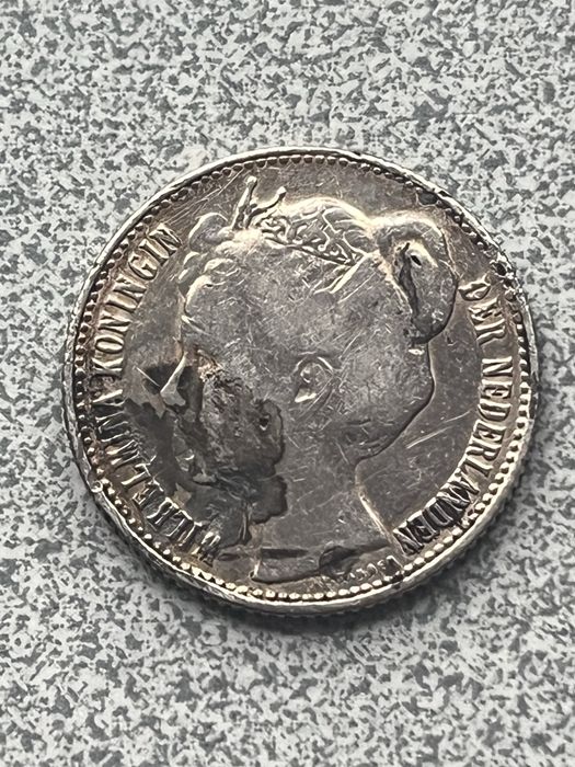 1/2 guldena 1908r. Holandia srebro Wilhelimina rzadki