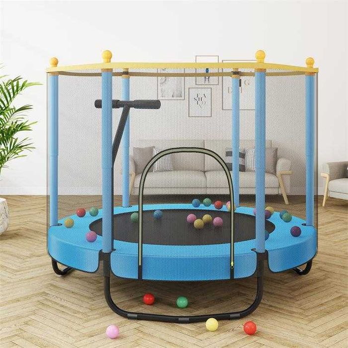 БАТУТ Funfit 252 cм з сіткою та драбинкою червоний, синій, зелений