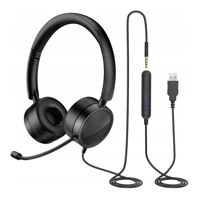 New bee h360 słuchawki z mikrofonem minijack lub usb