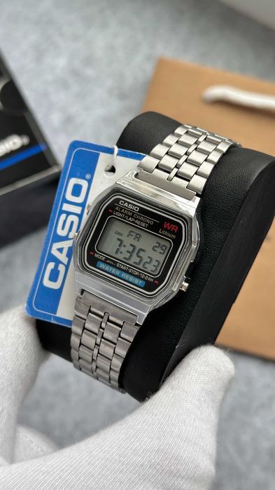 Годинник Vintage A159 silver-black | касіо A168 | часы касыо A158