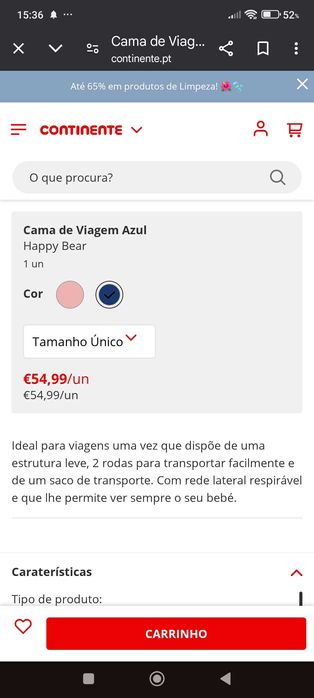 Cama de viagem Azul Happy Bear