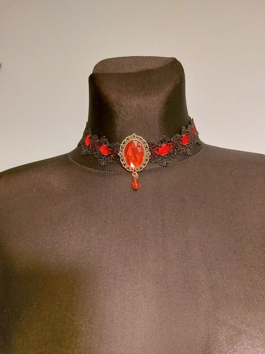 Nowy damski naszyjnik choker goth alternativ welur