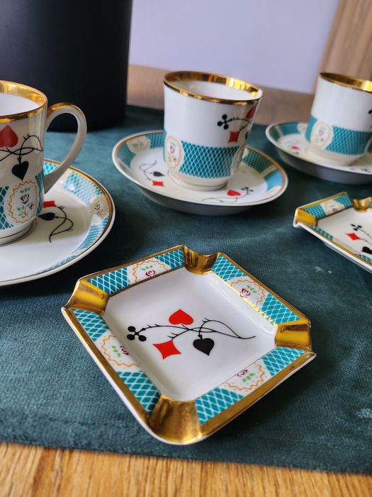 Ćmielów porcelana zestaw brydżowy