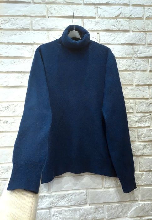 Sweter golf 100% kaszmir granatowy navy vintage