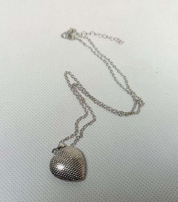 Naszyjnik damski srebrny z sercem czerwonym kryształ nowy