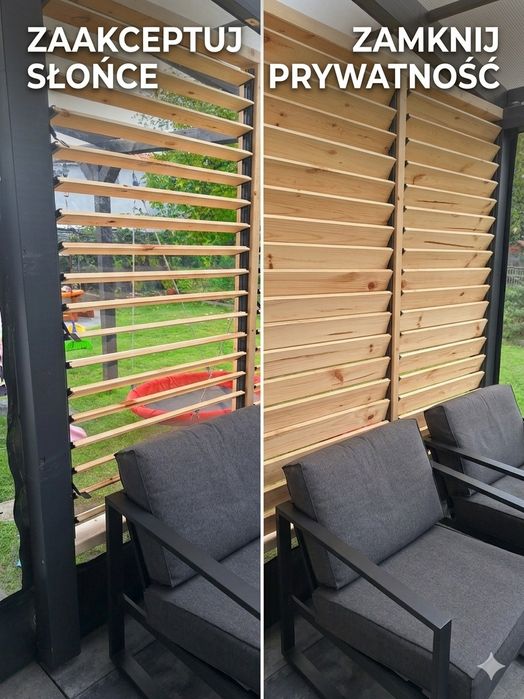 Żaluzje ogrodowe ruchome deseczki system Flex Wood