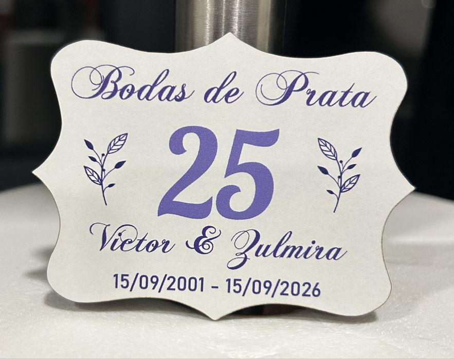 Lembranças bodas prata em íman
