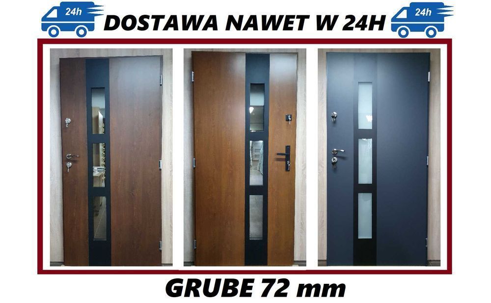 Drzwi zewnętrzne 80 90 GRUBE 72 mm model AFRYKA 2 SZYBKA DOSTAWA