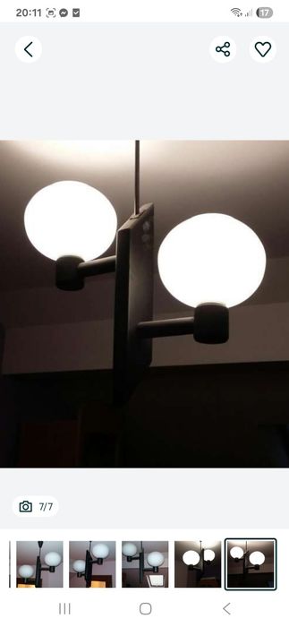 Żyrandol czarny biale klosze.