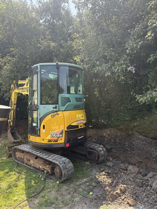 Minikoparka koparka gąsienicowa Yanmar Vio33 obrysówka 3.4tony SV26 Mega stan 3 łyzki 2630mth jcb kubota kx027-4 caterpillar takeuchi