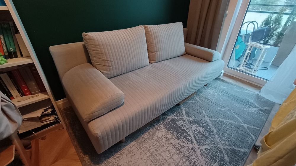 Zoja sofa jasnoszara welurowa