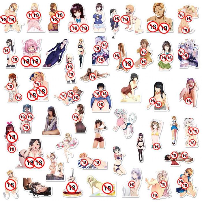 Наклейки стикеры аниме сексуальные девушки хентай декор дрона каски