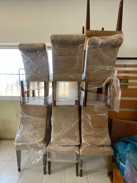 Conjunto de 10 cadeiras de sala de jantar estofadas qualidade superior