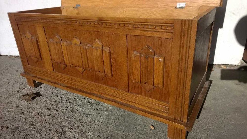 Antyczna Skrzynia-Kufer Dębowy 105x40x50 Rzeźbienia