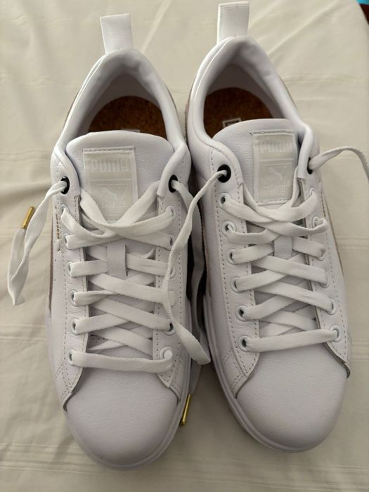 Ténis Puma Mayze Classics Feminino Branco Dourado Novo Original