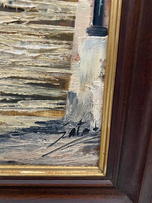 Quadro antigo pintado a óleo