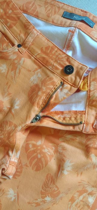 Calças T.40 laranja estampado