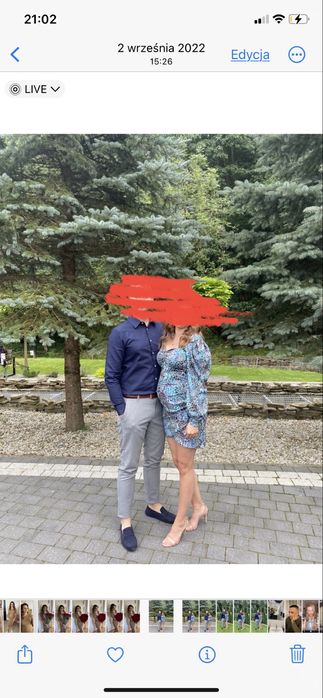 Kolorowa wieczorna sukienka