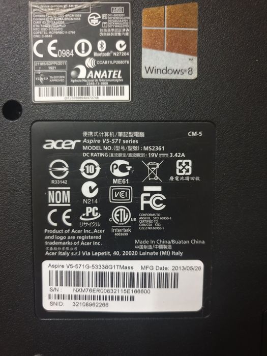 Acer Aspire V5-571 series. ms2361