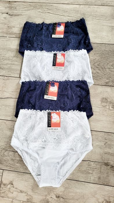 Lulola 4 pary majtek koronkowych 2XL bawełniane
