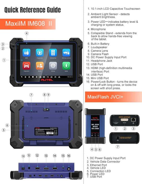 Autel IM608 II Máquina Diagnóstico OBD+ Programação IMMO Chaves (NOVO)
