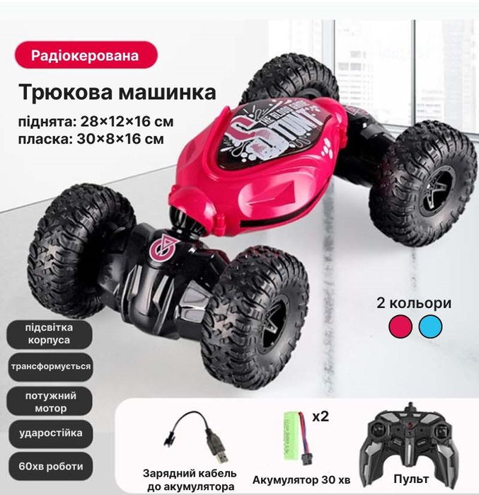 Машинка-трансформер трюкова на радіокеруванні іграшка для дітей