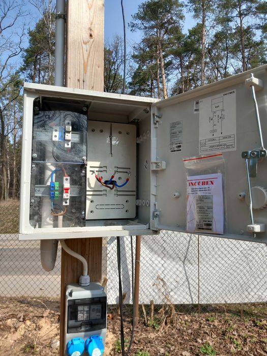 Przyłącze prądowe na budowę