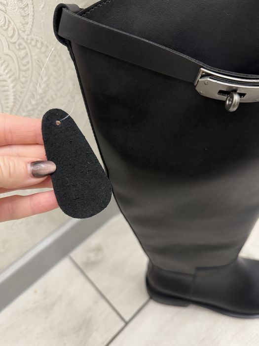 Високі сапоги труби натуральна шкіра 39-25,5см